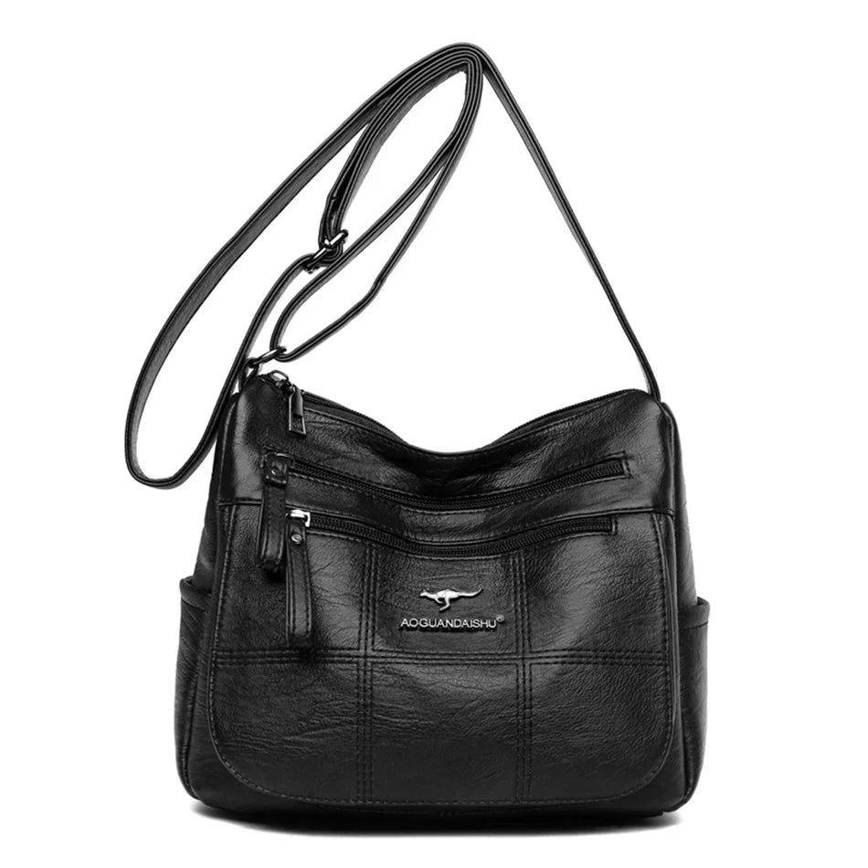 Casual Blue Crossbody Shoulder Bag – Soft Faux Leather by Vanderwah