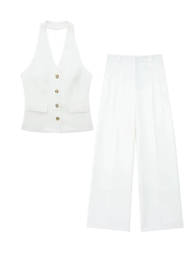 Beige Knit Loungewear Set – Hoodie & Wide-Leg Pants