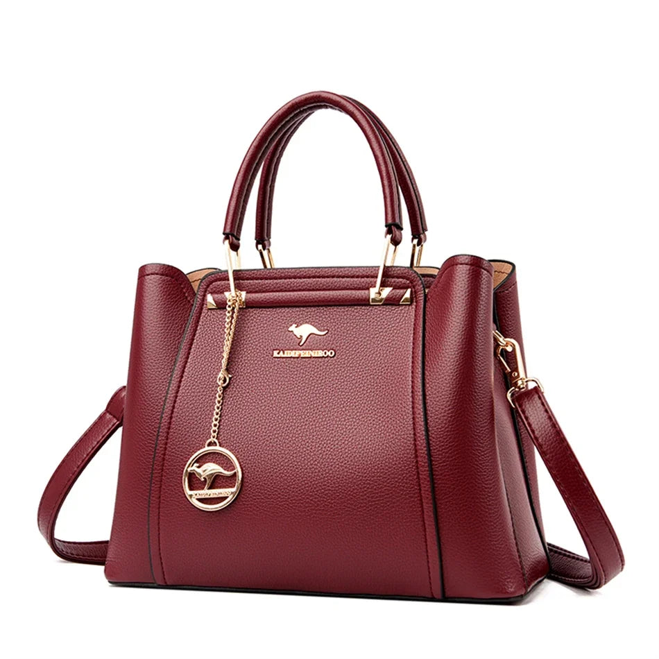 Elegant Black Structured Handbag – Gold Accent Tote by Vanderwah