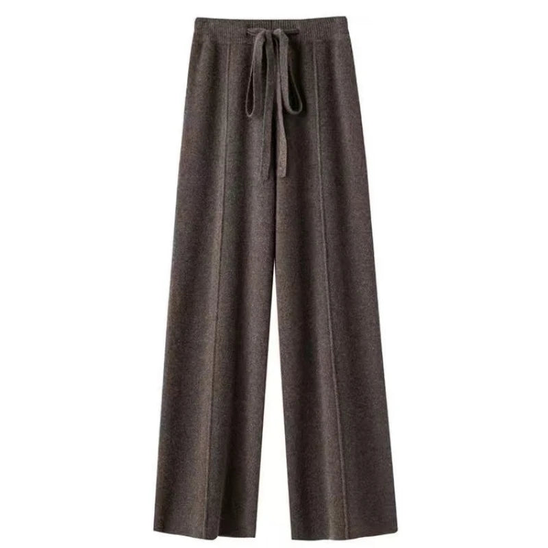 Beige Knit Loungewear Set – Hoodie & Wide-Leg Pants