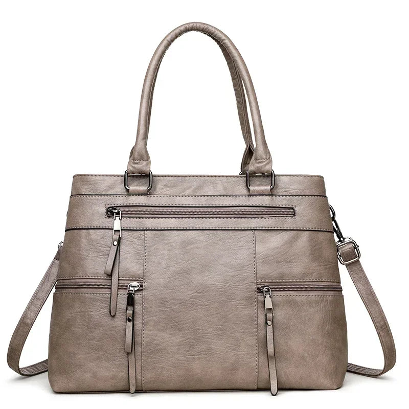 Classic Synthetic Leather Tote Handbag – Elegant & Functional Design