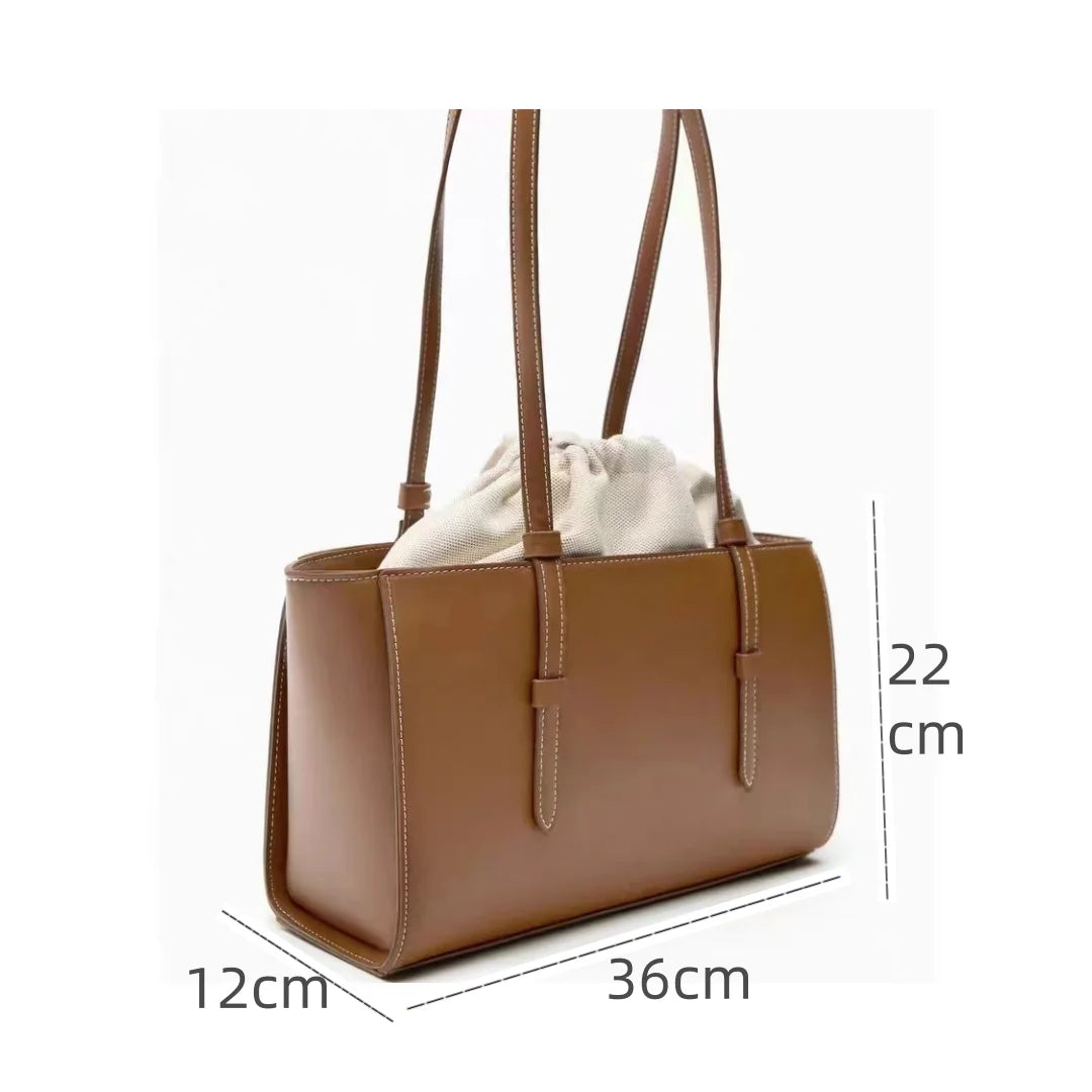 Structured Tote Bag with Drawstring Pouch – Elegant & Versatile