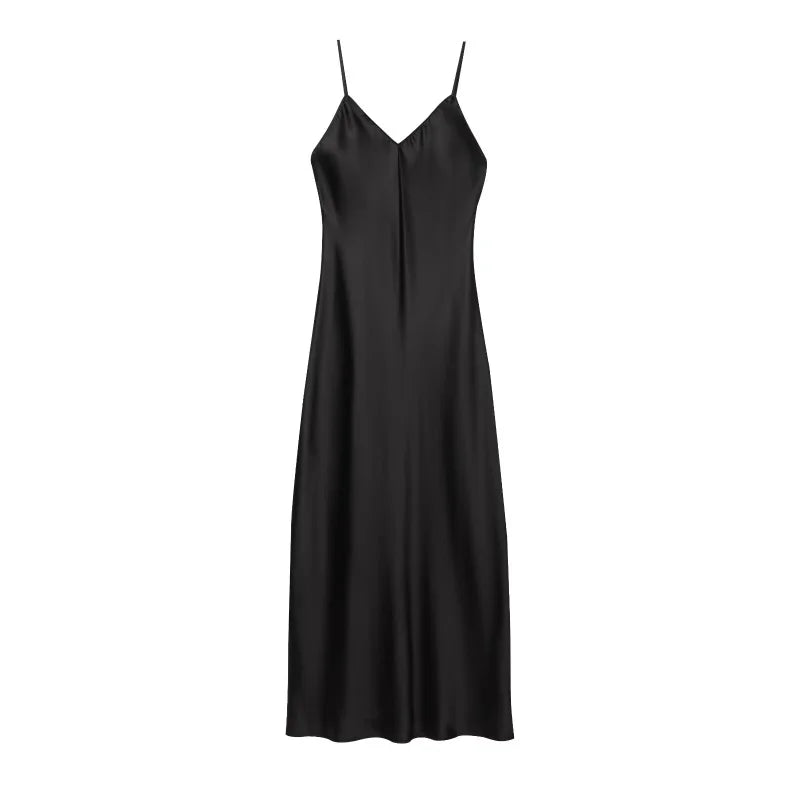 Silky Satin Slip Dress with Spaghetti Straps – Multiple Colors