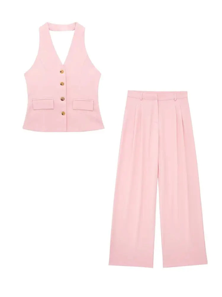 Beige Knit Loungewear Set – Hoodie & Wide-Leg Pants