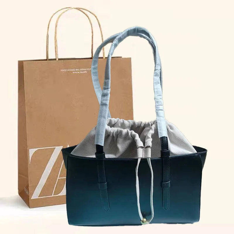 Structured Tote Bag with Drawstring Pouch – Elegant & Versatile