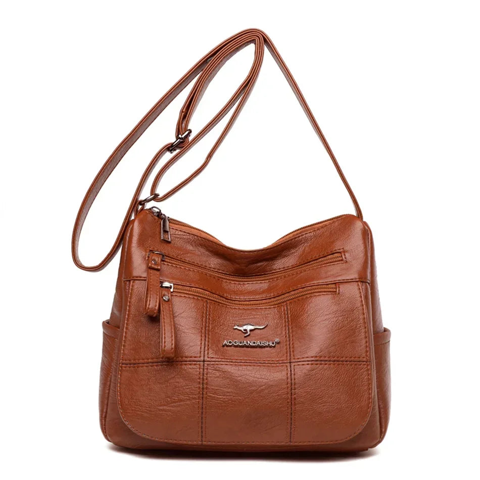 Casual Blue Crossbody Shoulder Bag – Soft Faux Leather by Vanderwah