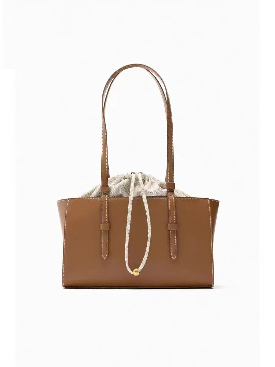 Structured Tote Bag with Drawstring Pouch – Elegant & Versatile