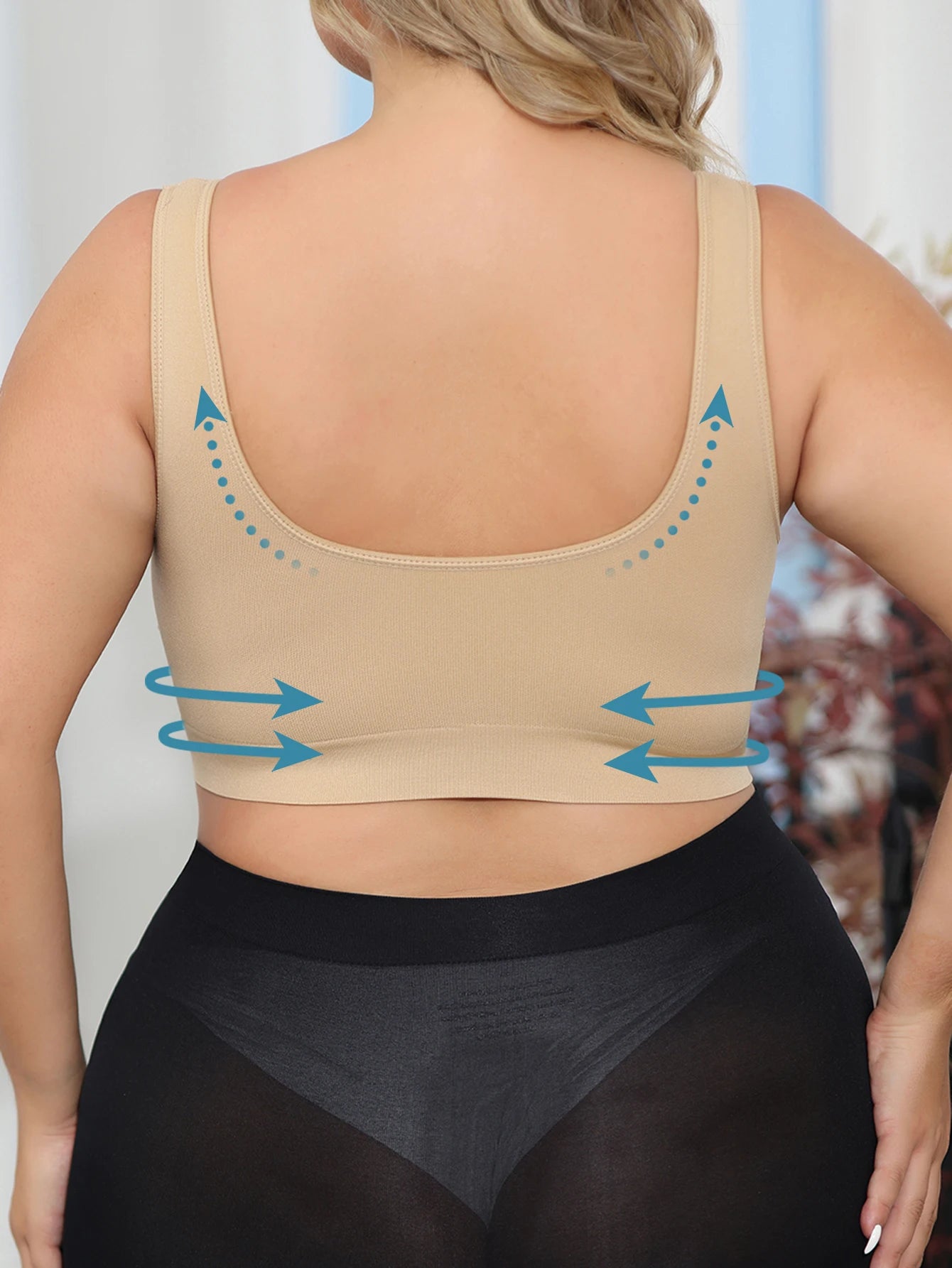 Plus Size Seamless Shaping Bra Top – Beige Comfort Fit