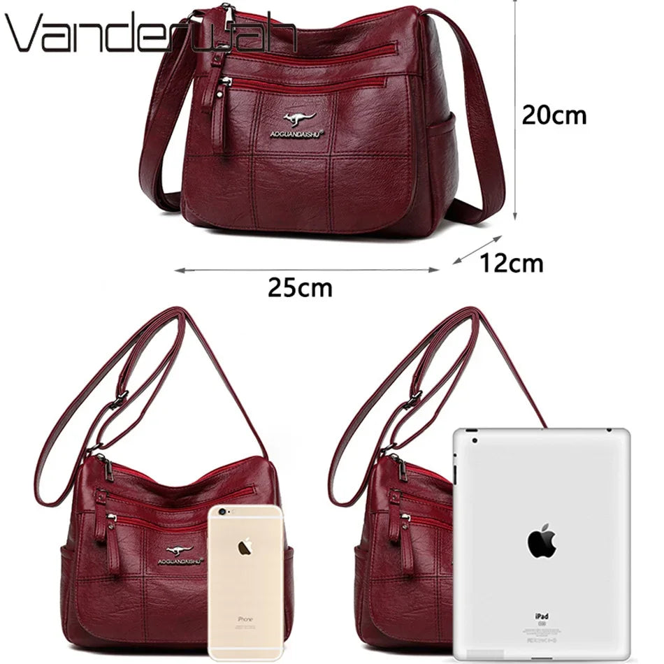Casual Blue Crossbody Shoulder Bag – Soft Faux Leather by Vanderwah