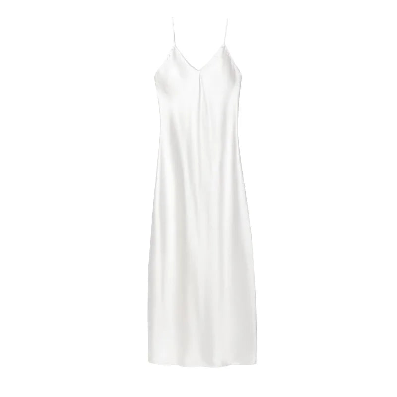 Satin Slip Midi Dress – Minimal Chic in Rust, Rose & Cocoa