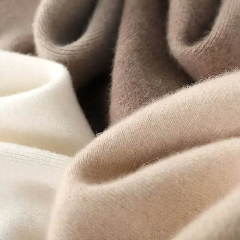 Beige Knit Loungewear Set – Hoodie & Wide-Leg Pants