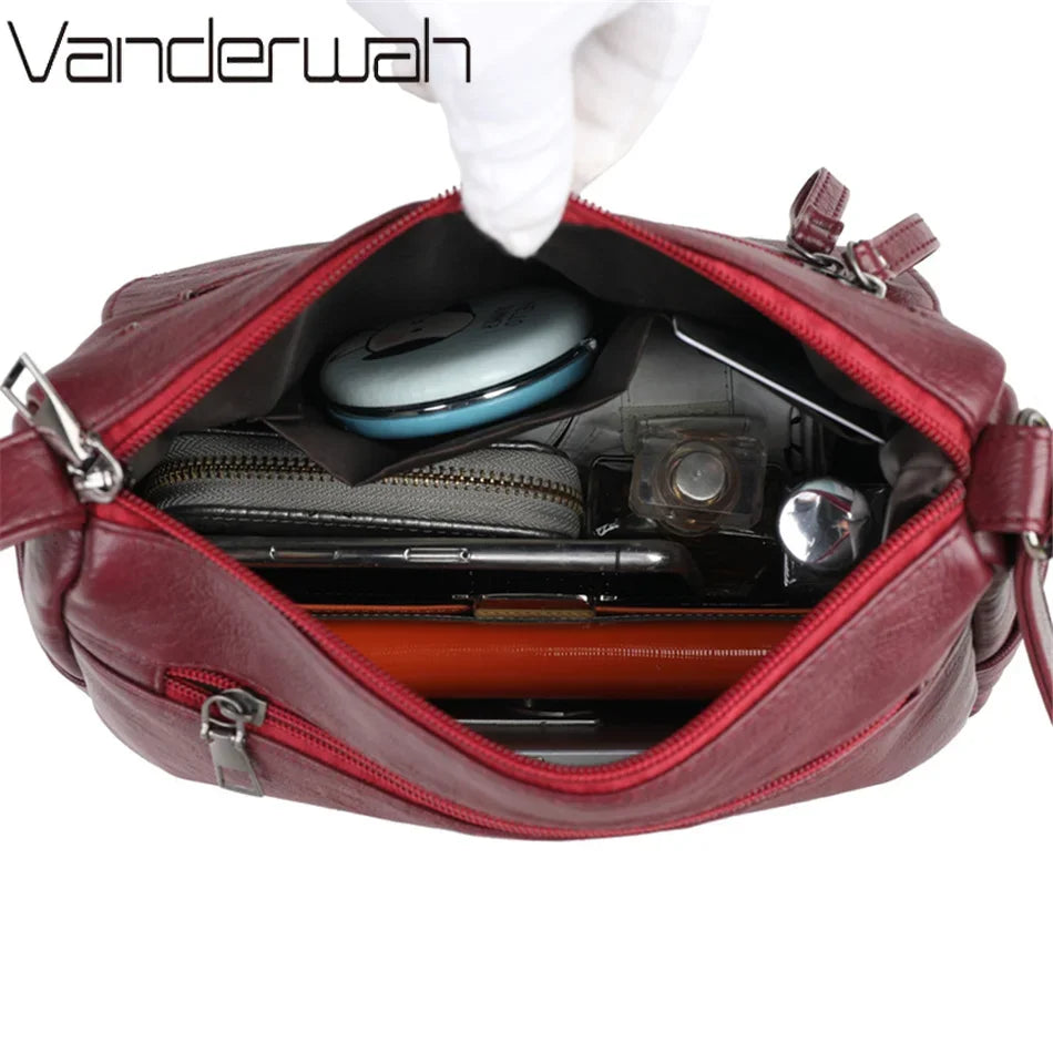 Casual Blue Crossbody Shoulder Bag – Soft Faux Leather by Vanderwah