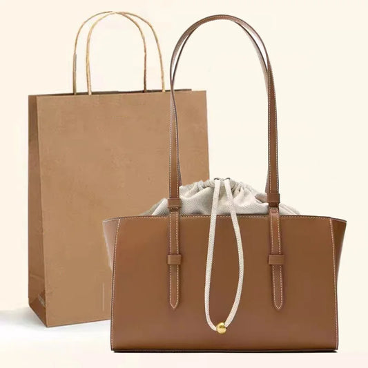 Structured Tote Bag with Drawstring Pouch – Elegant & Versatile