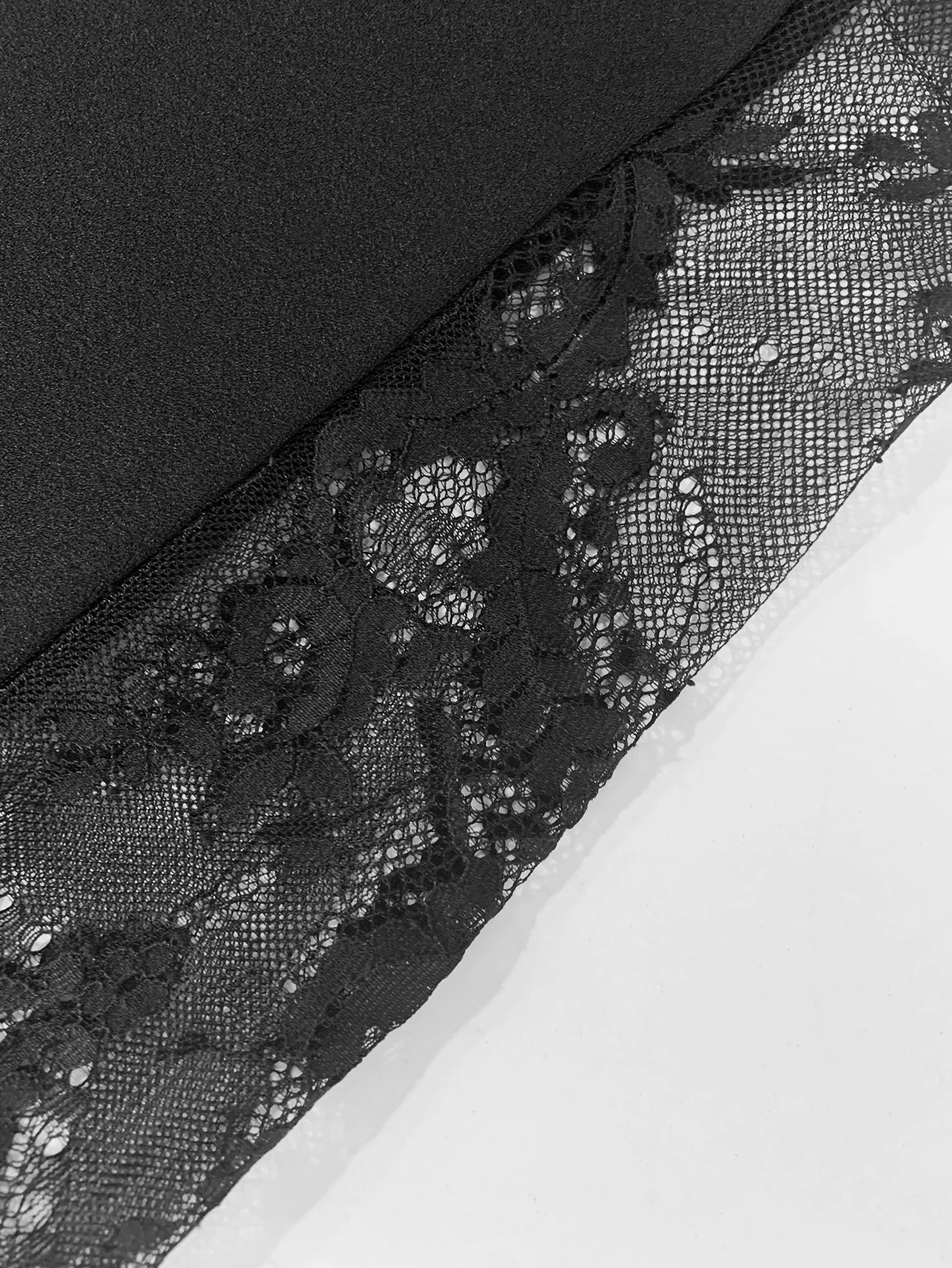 Plus Size Wide-Leg Pants with Lace Side Panels – Black Elegance