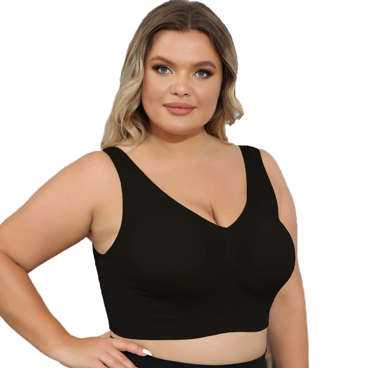 Plus Size Seamless Shaping Bra Top – Beige Comfort Fit