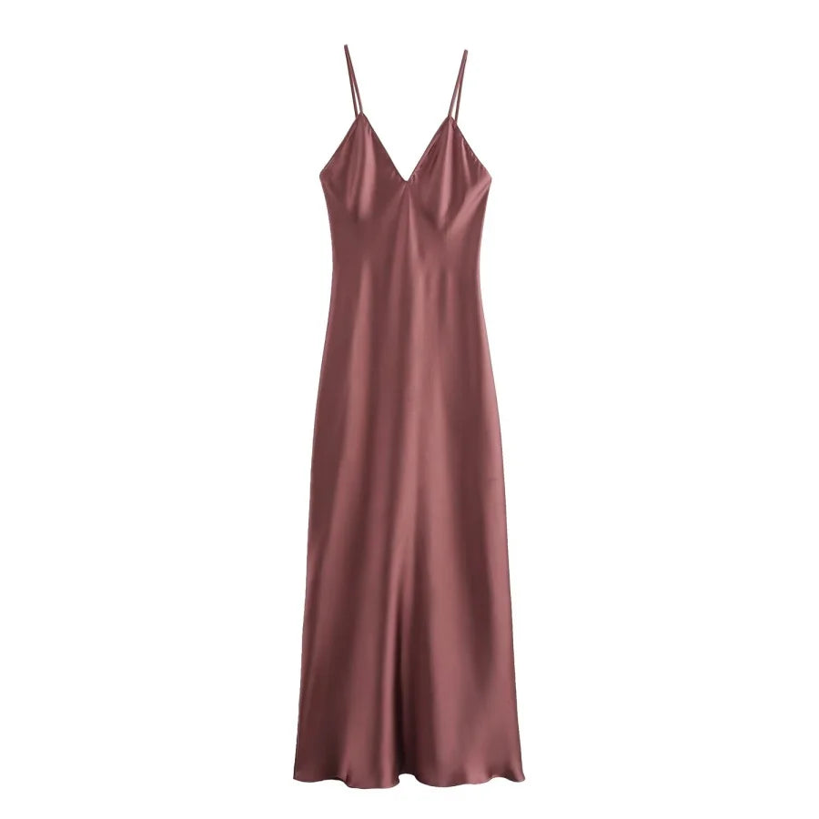 Silky Satin Slip Dress with Spaghetti Straps – Multiple Colors