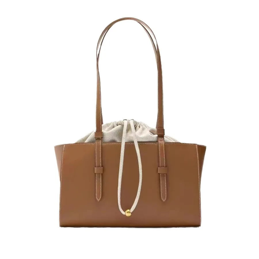 Structured Tote Bag with Drawstring Pouch – Elegant & Versatile