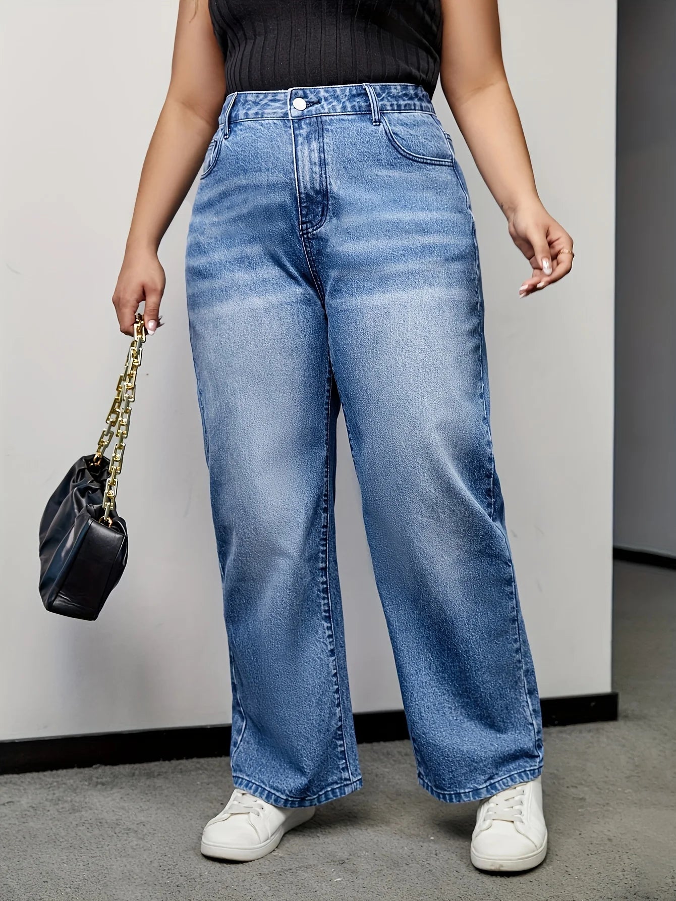 High-Waisted Wide-Leg Denim Jeans – Casual & Comfortable