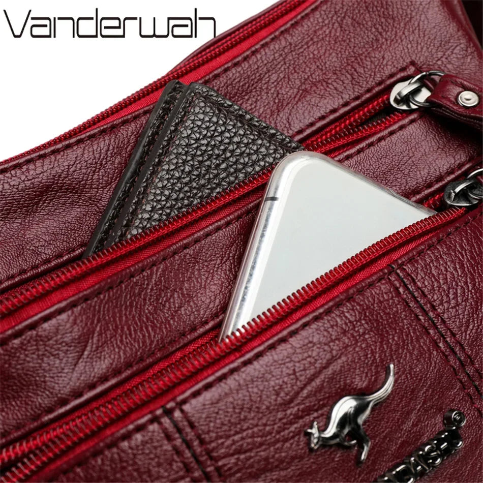 Casual Blue Crossbody Shoulder Bag – Soft Faux Leather by Vanderwah