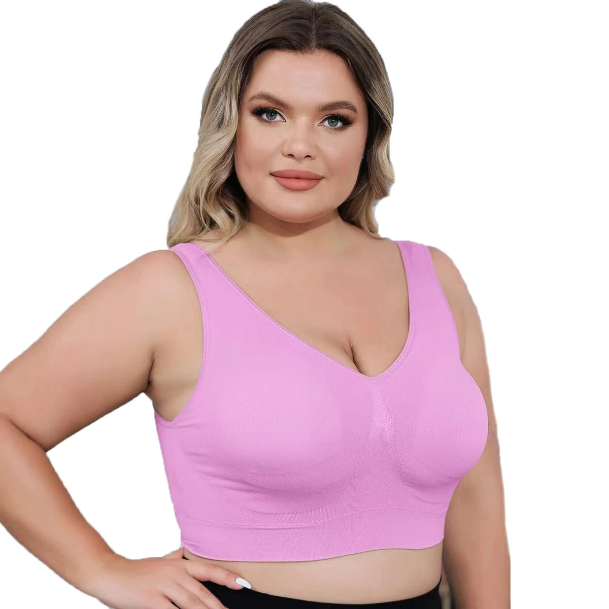 Plus Size Seamless Shaping Bra Top – Beige Comfort Fit