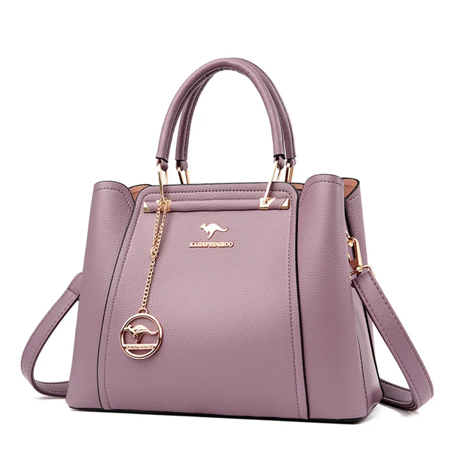 Elegant Black Structured Handbag – Gold Accent Tote by Vanderwah