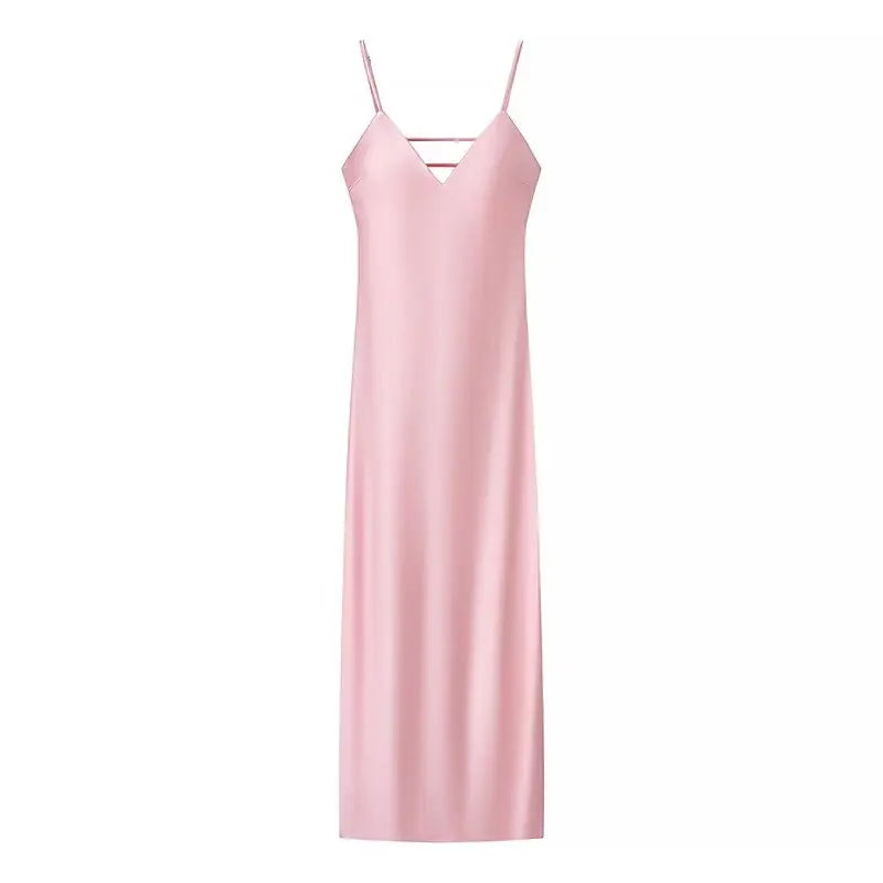 Light Yellow Satin Midi Dress – Chic & Simple